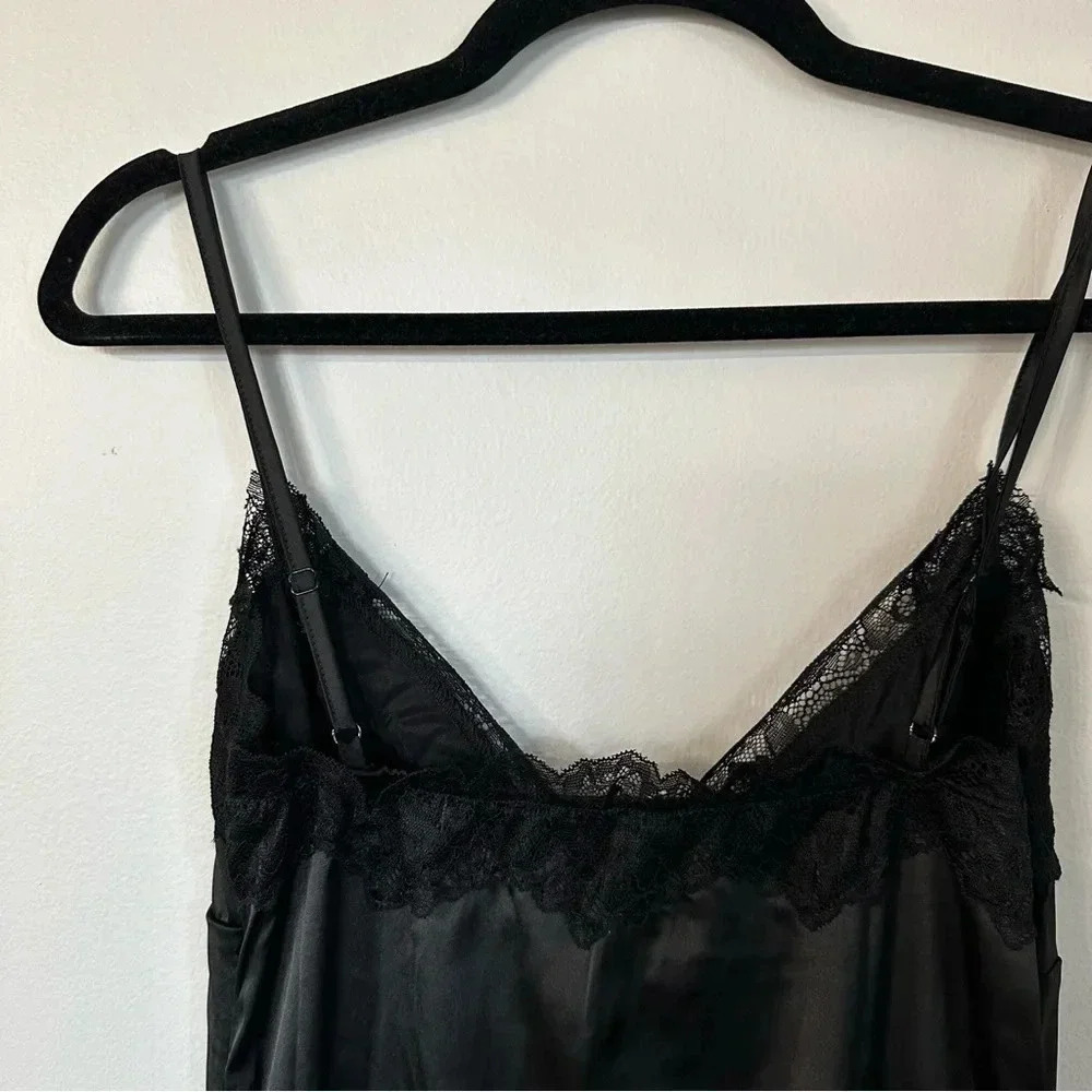 Rosedress Women's Black V-Neck Lace Satin Slip Dress with Straps Size M NWT - Picture 12 of 14